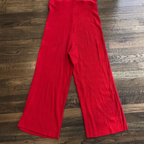 Zara Red Ribbed Ruffle Jumper - Picture 5 of 5